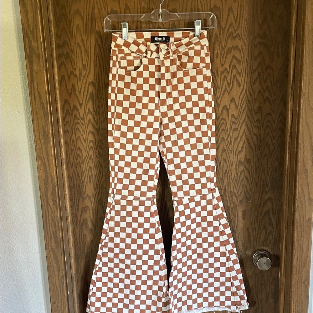 Checkered Flare Pants